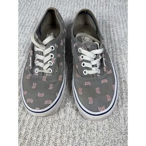 Vans Unisex MLB Boston Red Sox Sneakers Skate Shoes Gray Mens 5 Womens 7